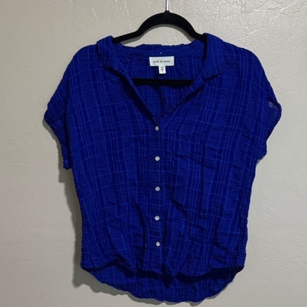 Cloth & Stone Royal Blue Button-Down Shirt